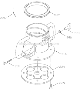 Page B Diagram and Parts List for 7537 Type 1 Porter Cable Router